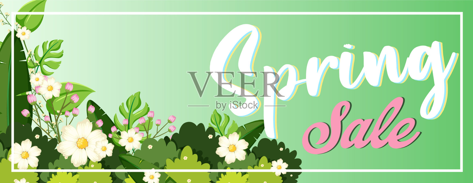 春季特卖横幅模板插画图片素材