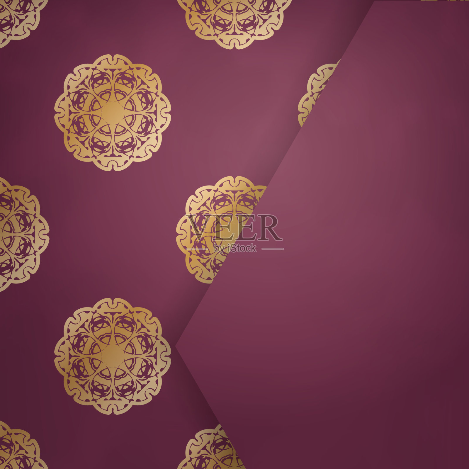 小册子模板酒红色与希腊金插画图片素材