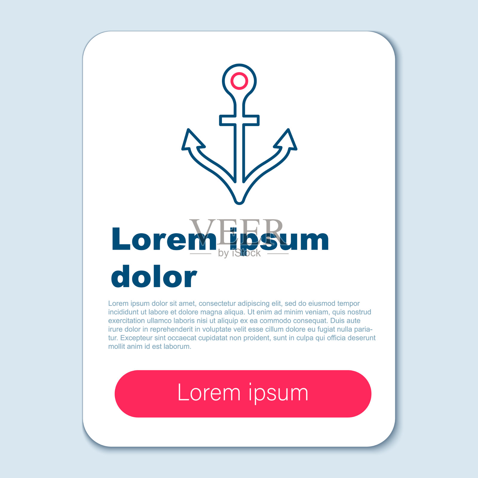 线锚图标孤立在灰色背景上图标素材