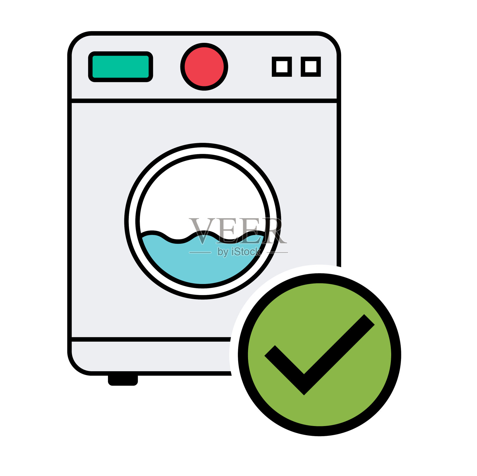 洗衣机设备电动洗衣机洗衣插画图片素材