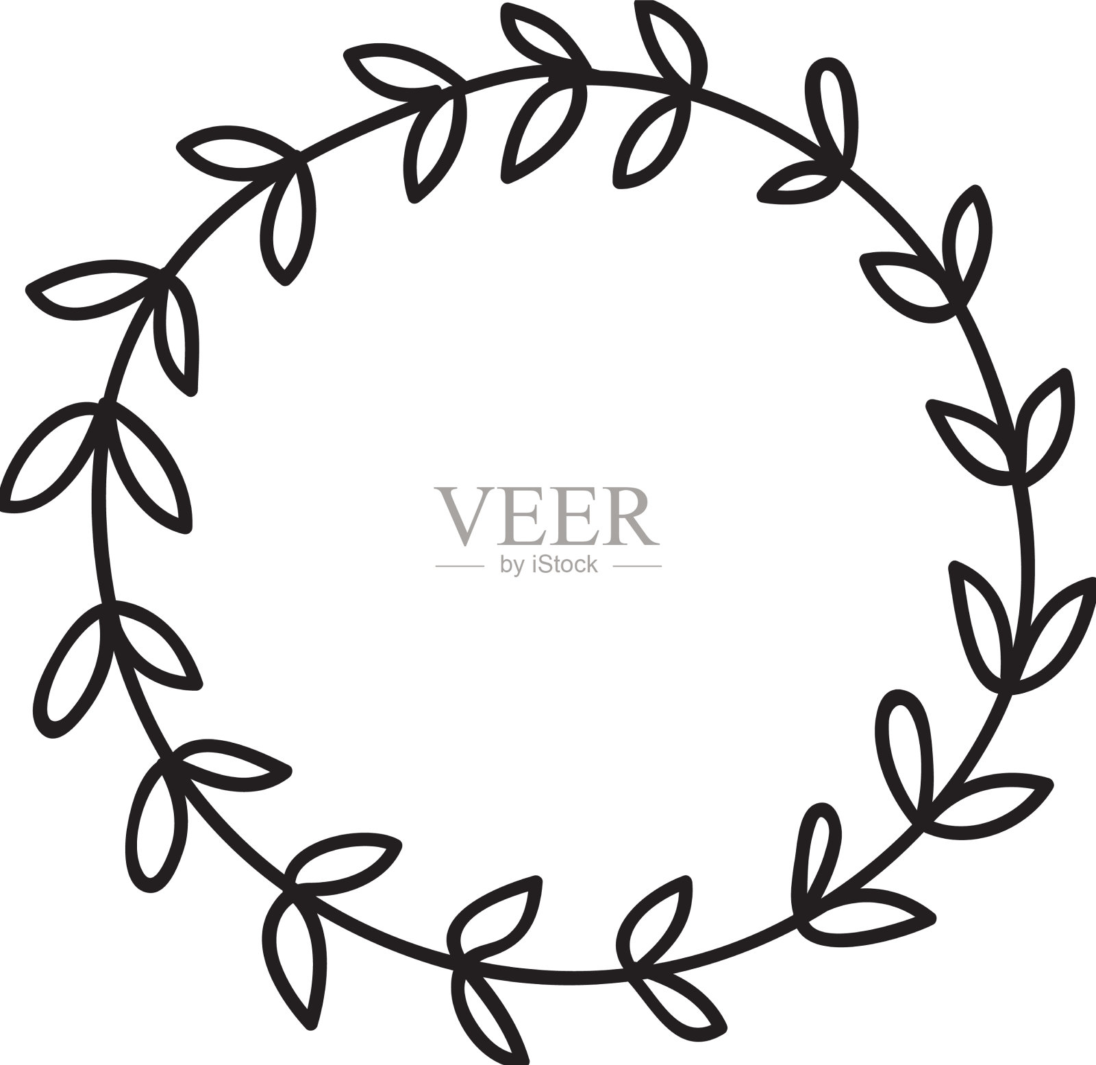 圣诞花环手绘涂鸦设计元素图片