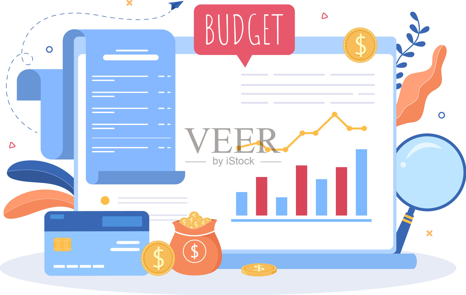 预算财务分析师管理或计划设计元素图片