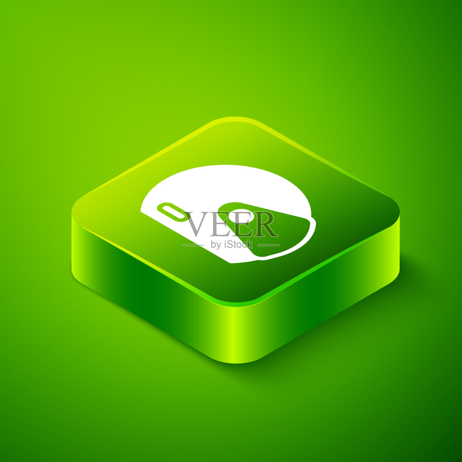 等距赛车头盔图标孤立在绿色插画图片素材