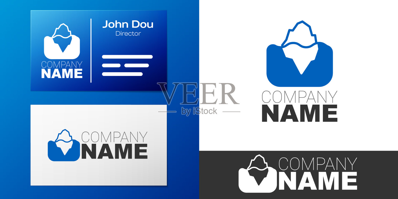 标识冰山图标孤立在白色背景插画图片素材