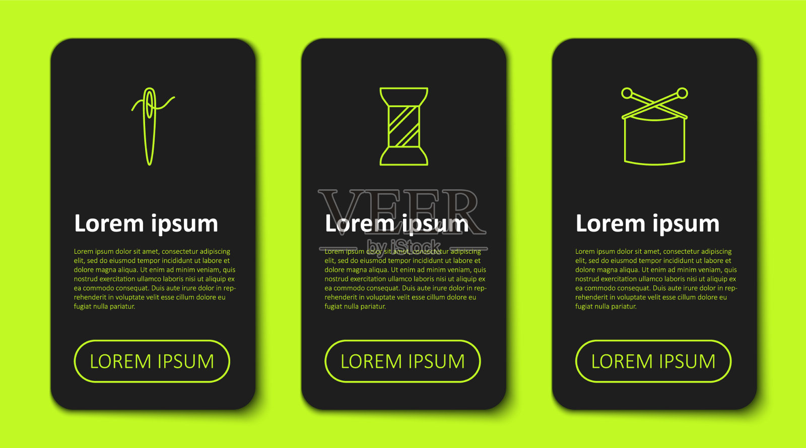 用线缝制的线针图标素材