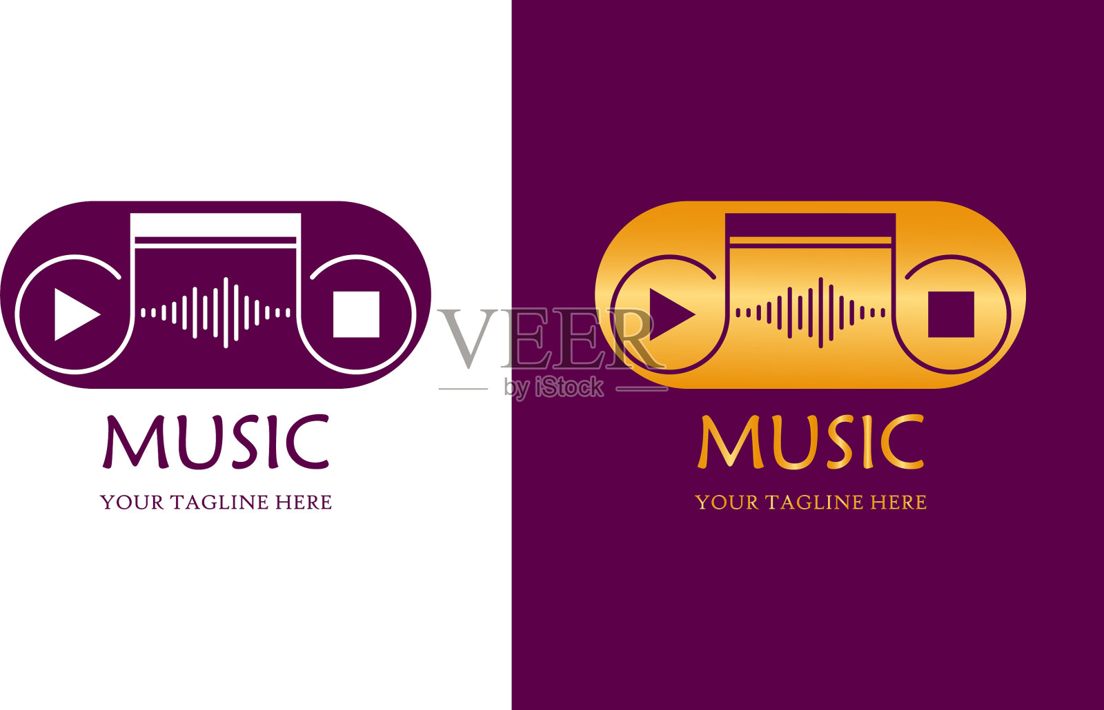 音乐标志、媒体播放器标志和电台标志中插画图片素材