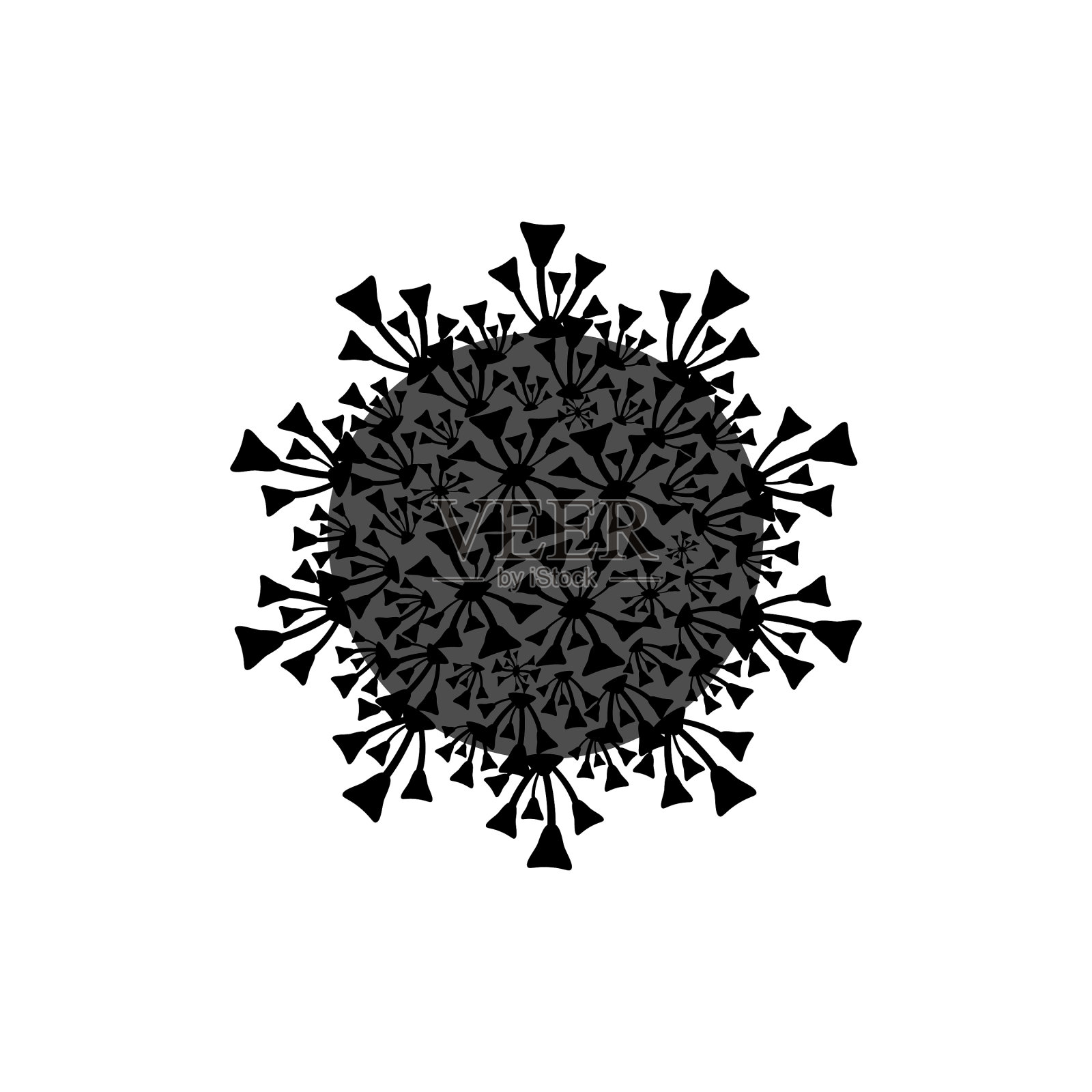 冠状病毒的图标在白色的抽象风格设计元素图片