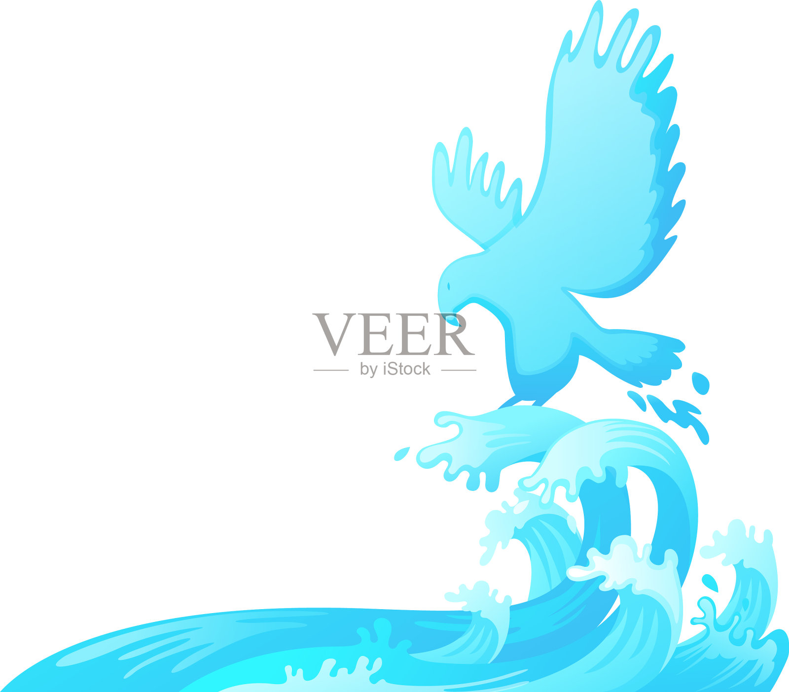 跃出水面的鹰插画图片素材