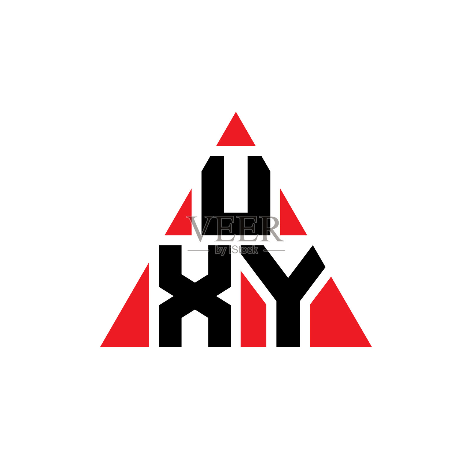 Uxy三角形字母标志设计与三角形插画图片素材
