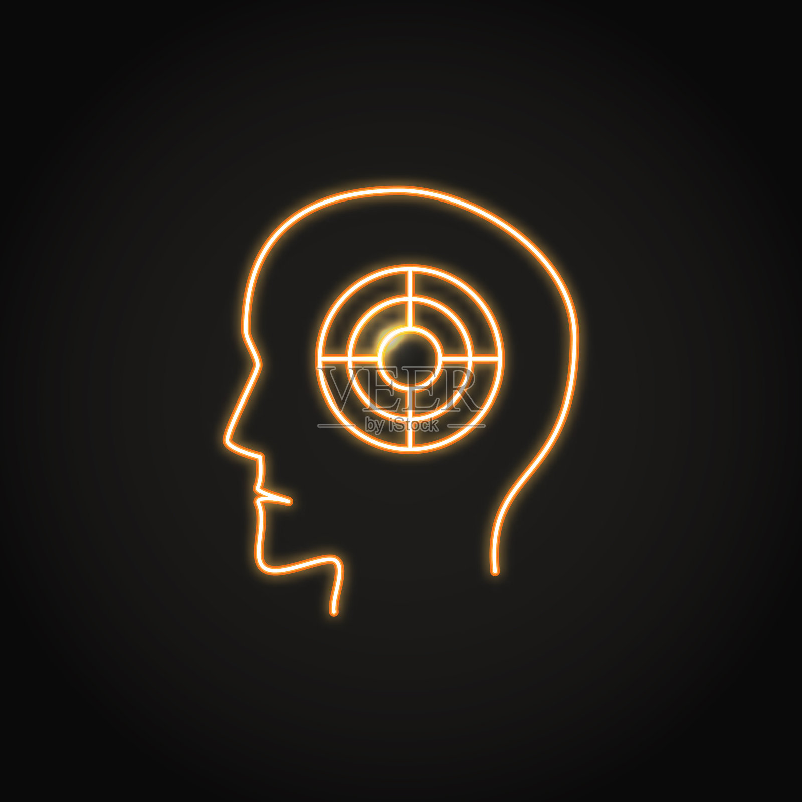 霓虹灯痴迷图标在细线风格插画图片素材