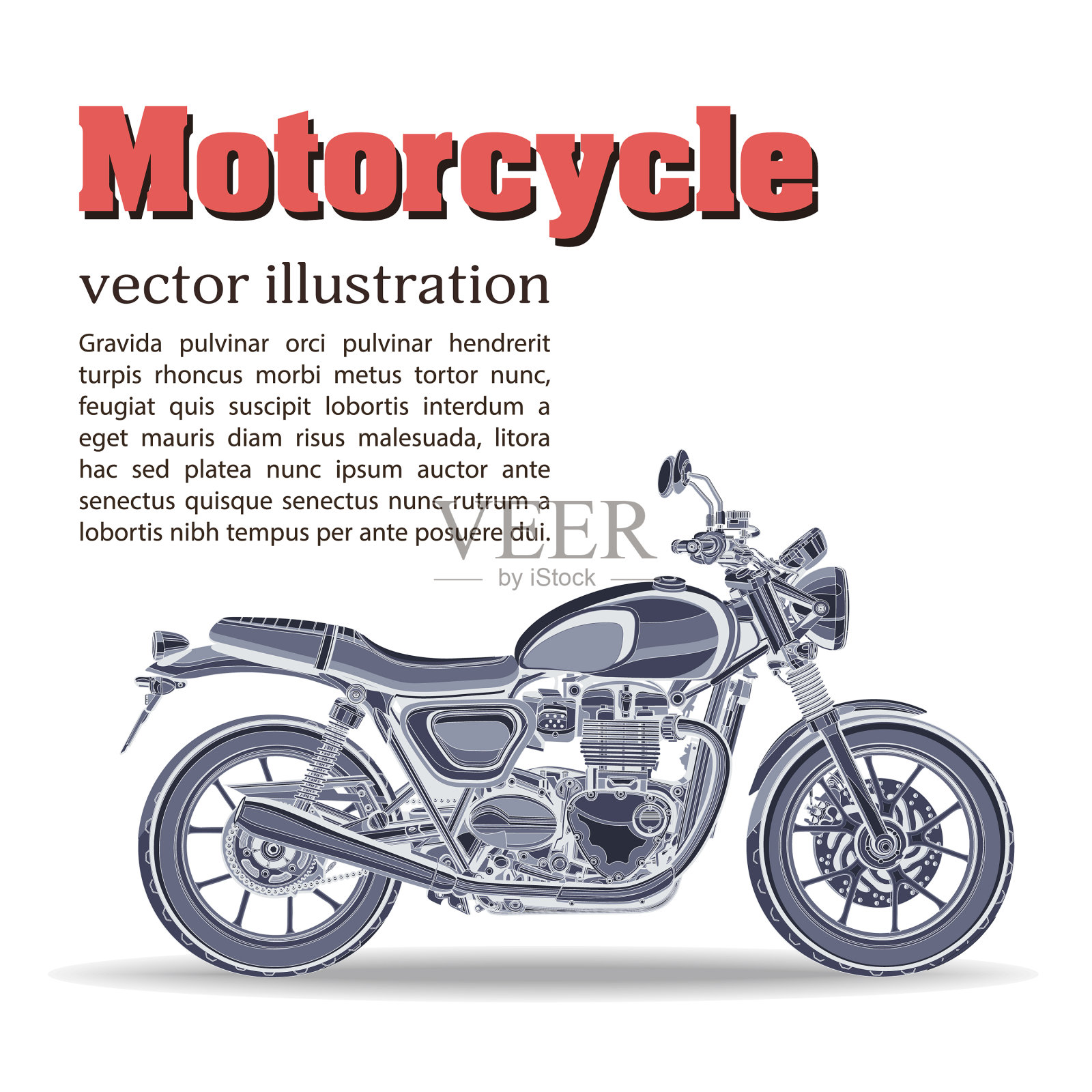 摩托车复古横幅海报传单卡设计模板素材