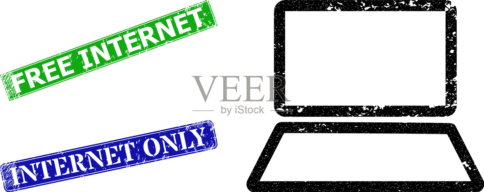 笔记本电脑垃圾图标和垃圾免费插画图片素材