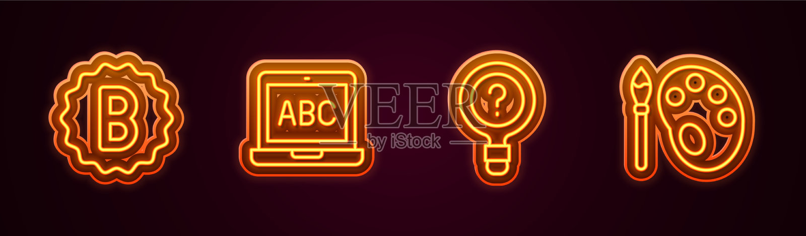 设置有错误答案的直线试卷笔记本电脑图标素材