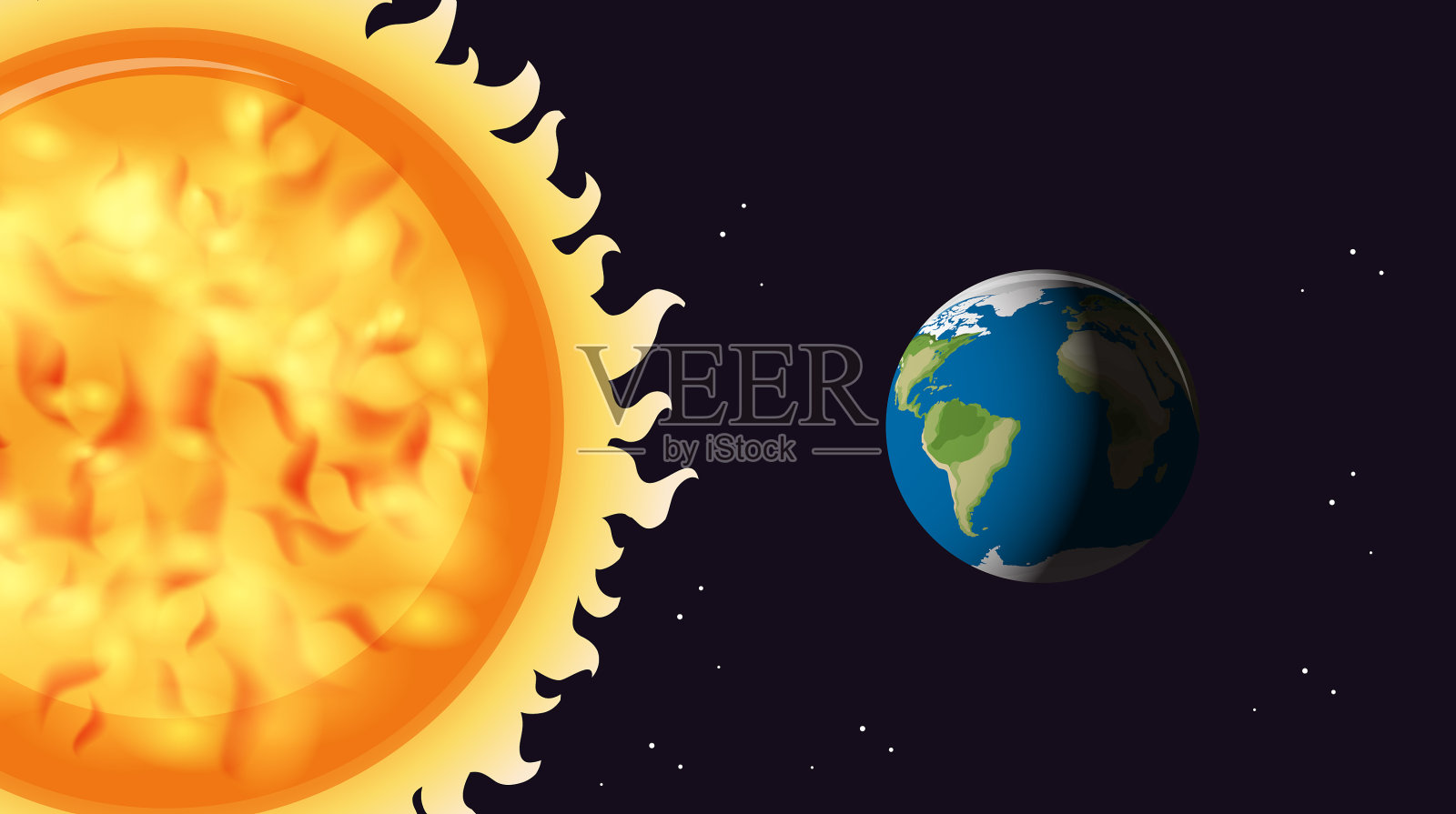 缩略图设计与太阳和地球插画图片素材