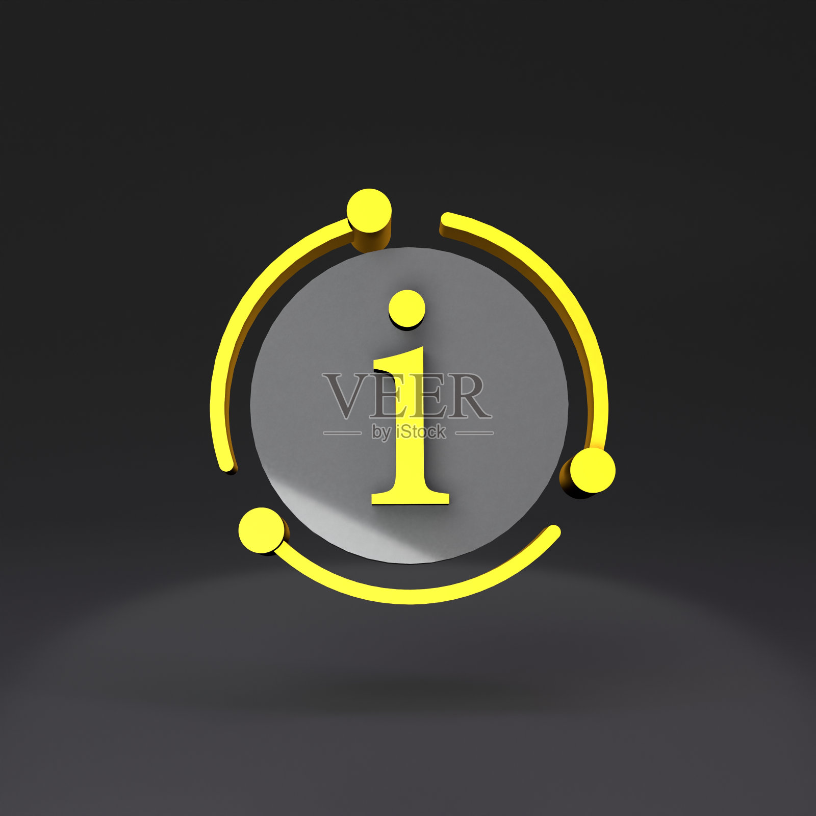 黄金图标信息。3d渲染插图插画图片素材