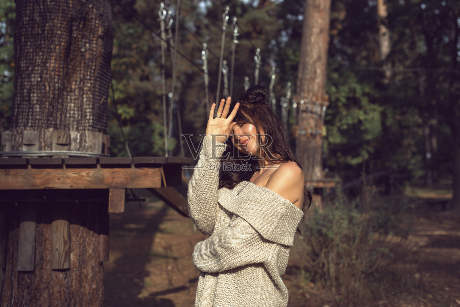 秋季公园拍照照片摄影图片