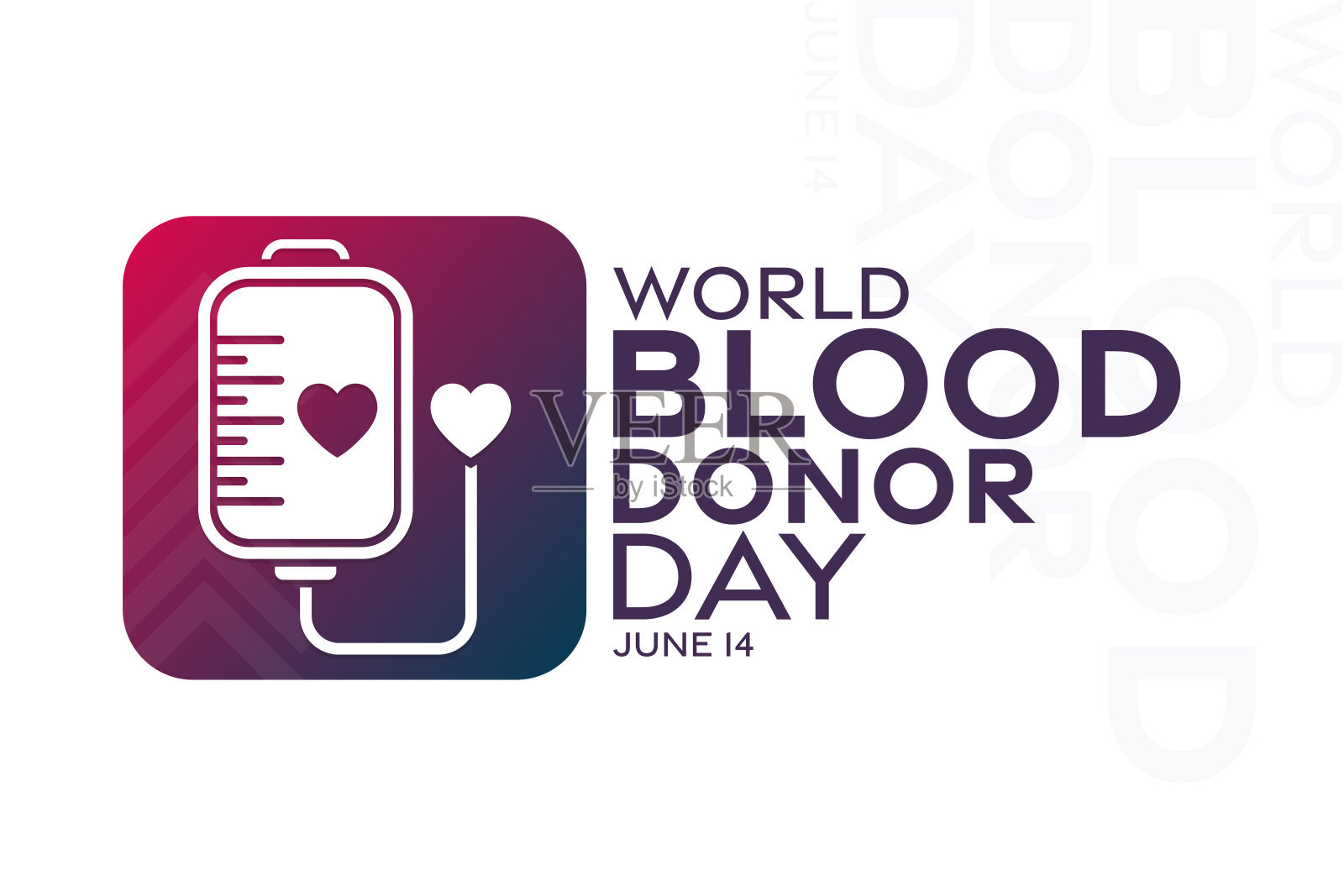 世界献血者日。6月14日。矢量插图。节日的海报。插画图片素材