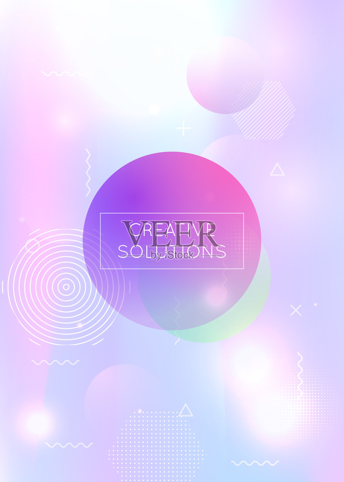 几何图案。潮人纹理。神奇的向量。简单的传单。软荧光元素。最小的演示。充满活力的点。紫色的空间背景。紫色的几何图案插画图片素材