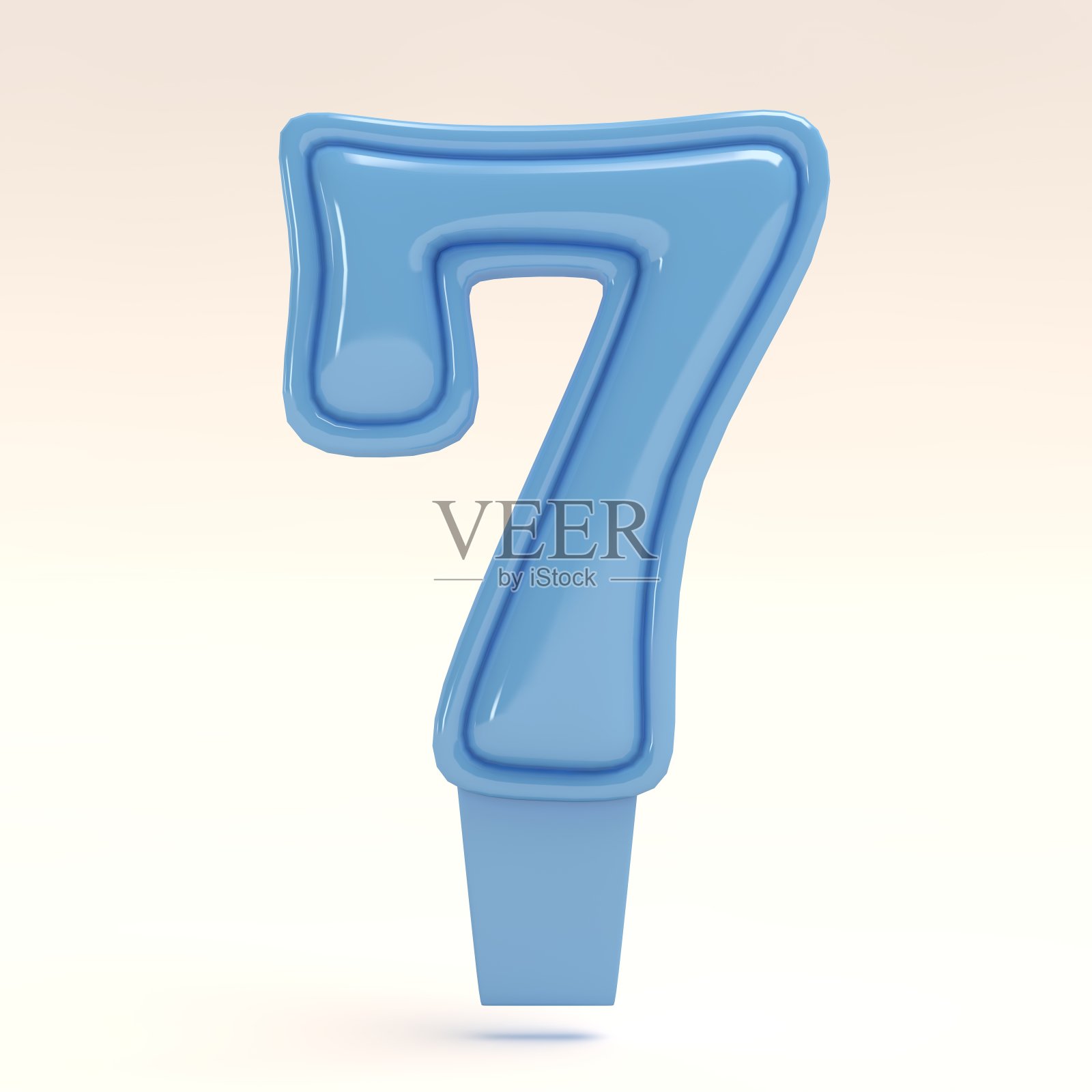 蓝色生日蛋糕装饰7号生日，7号生日装饰照片摄影图片