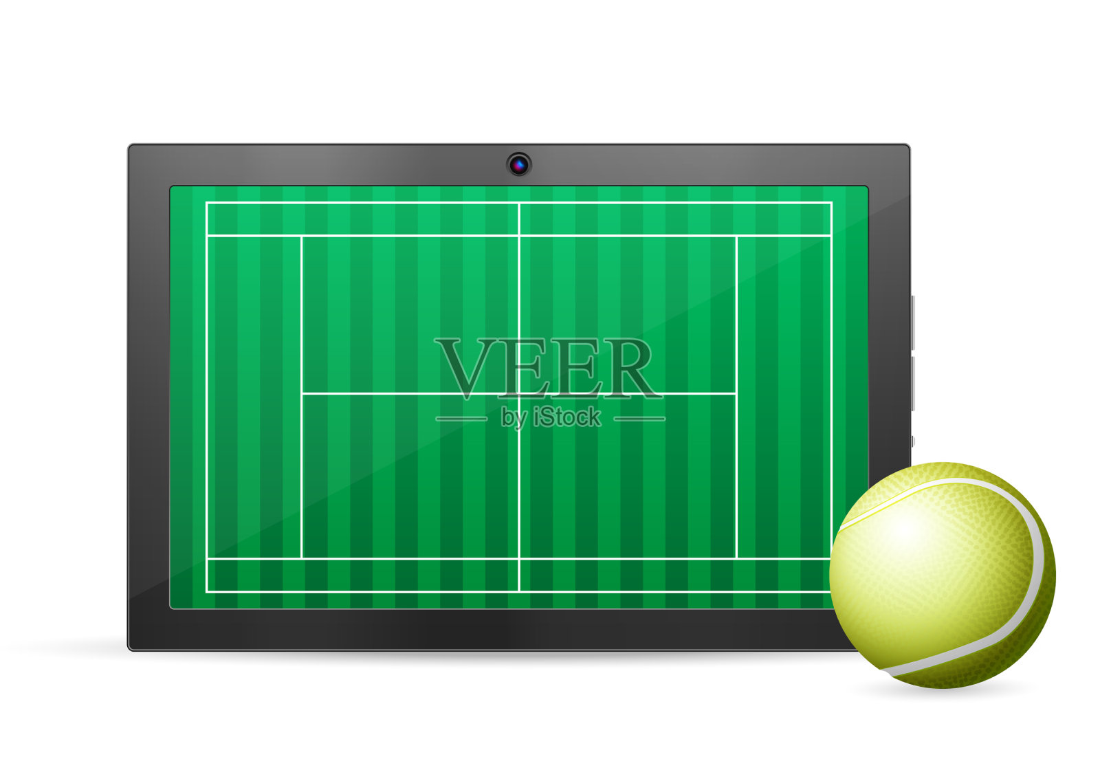 平板电脑网球插画图片素材