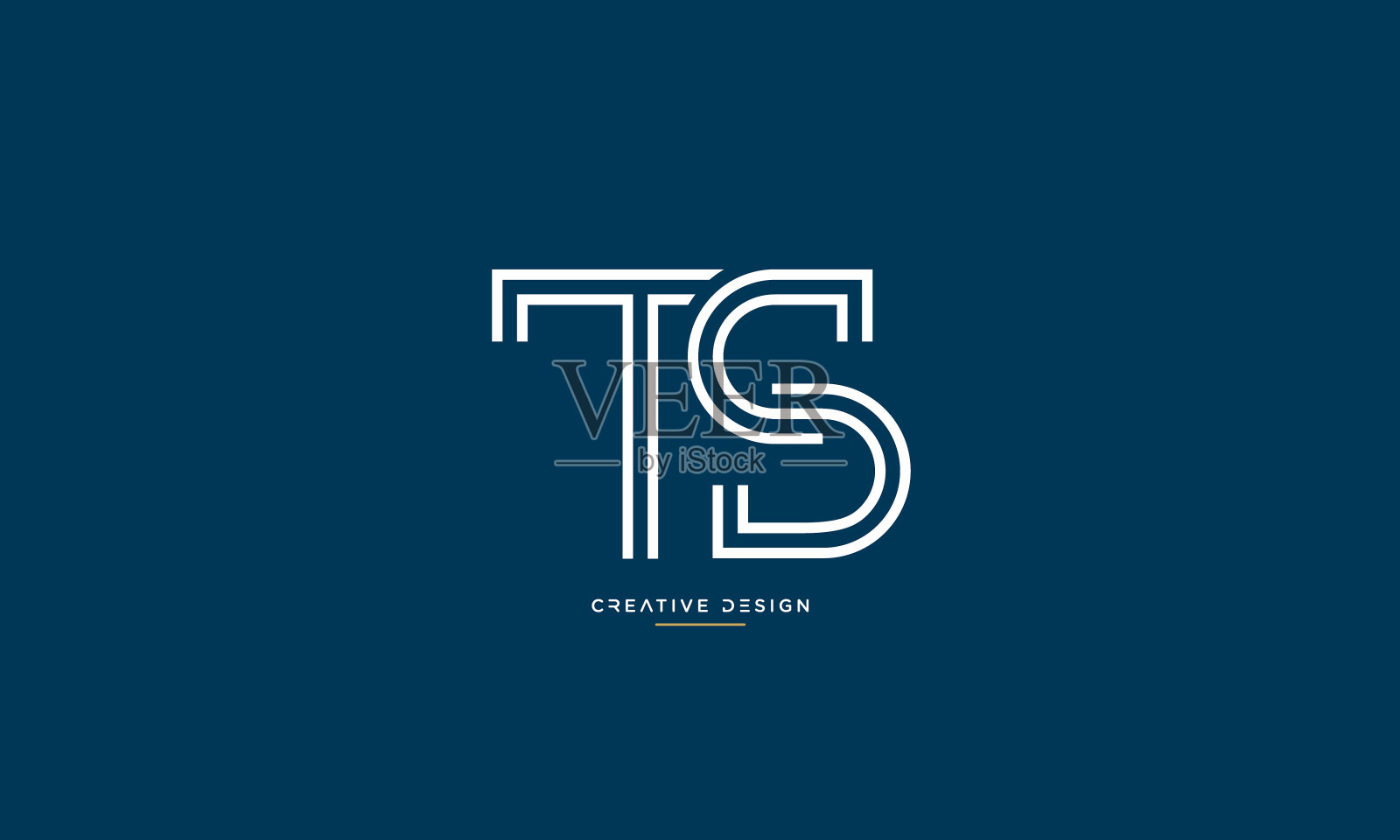 TS, ST抽象字母豪华首字母Logo字母组合插画图片素材