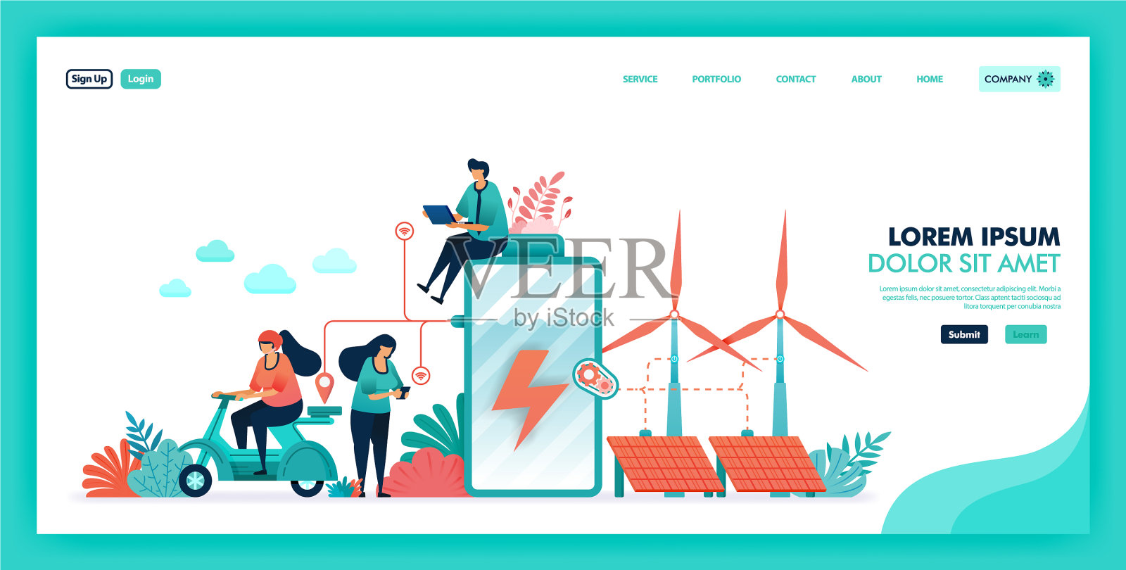 绿色能源，更加环保插画图片素材