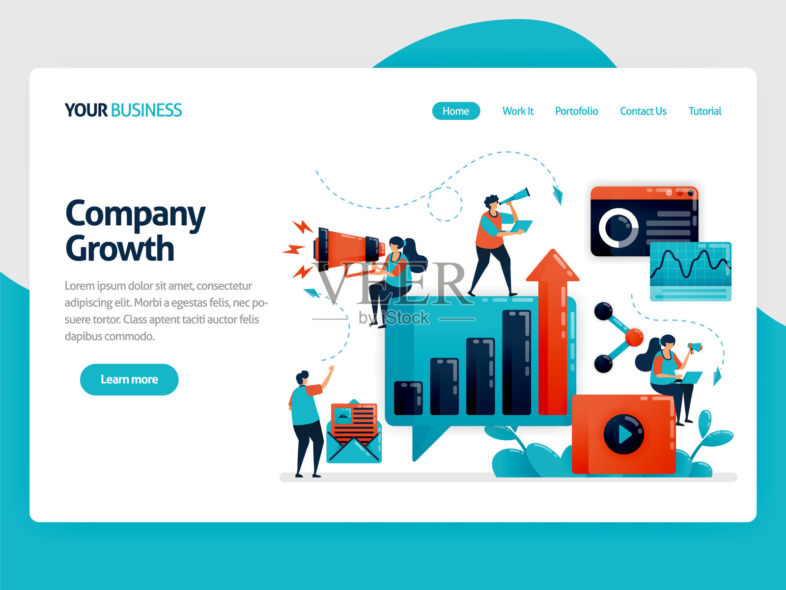 优化和发展业务增长插画图片素材