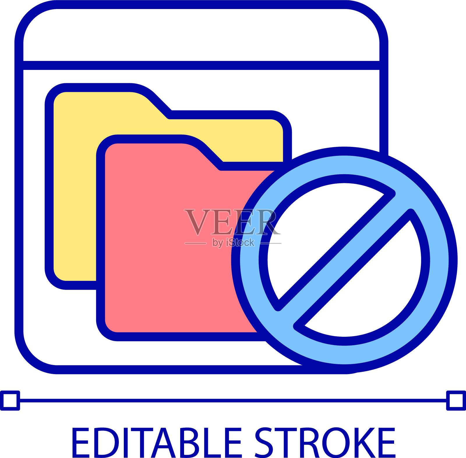 文件夹访问被拒绝RGB颜色图标插画图片素材