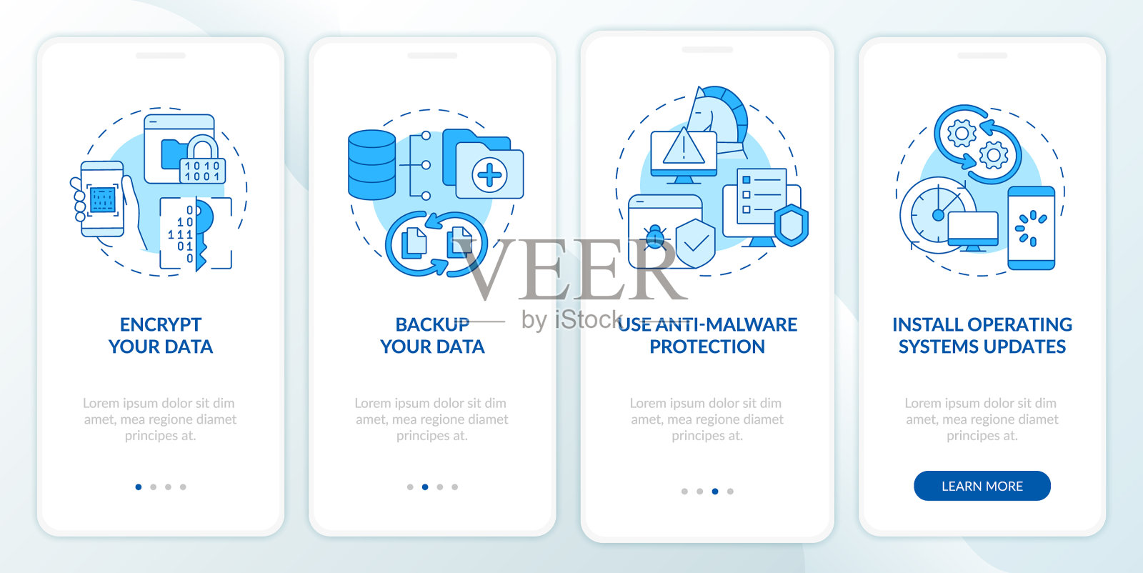 网上冲浪的安全提示插画图片素材
