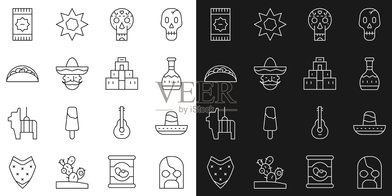 墨西哥摔跤手龙舌兰帽图标素材