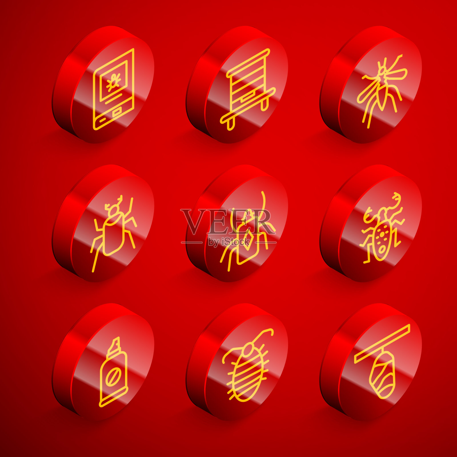 为蜜蜂设置关于昆虫蜂箱的行书图标素材