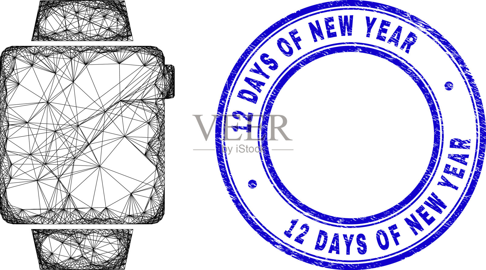 橡皮十二生肖印章和线形印章插画图片素材