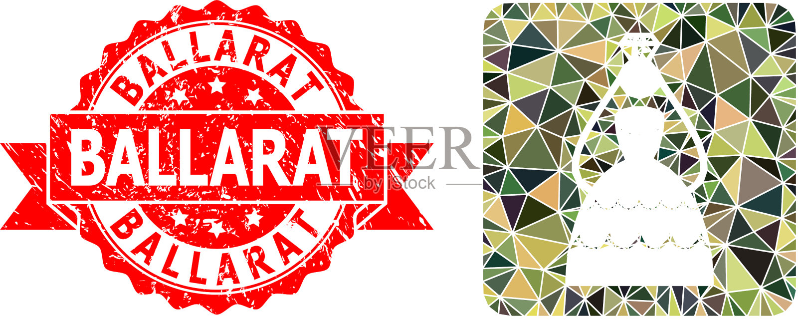 摇滚民谣印章和加冕新娘插画图片素材