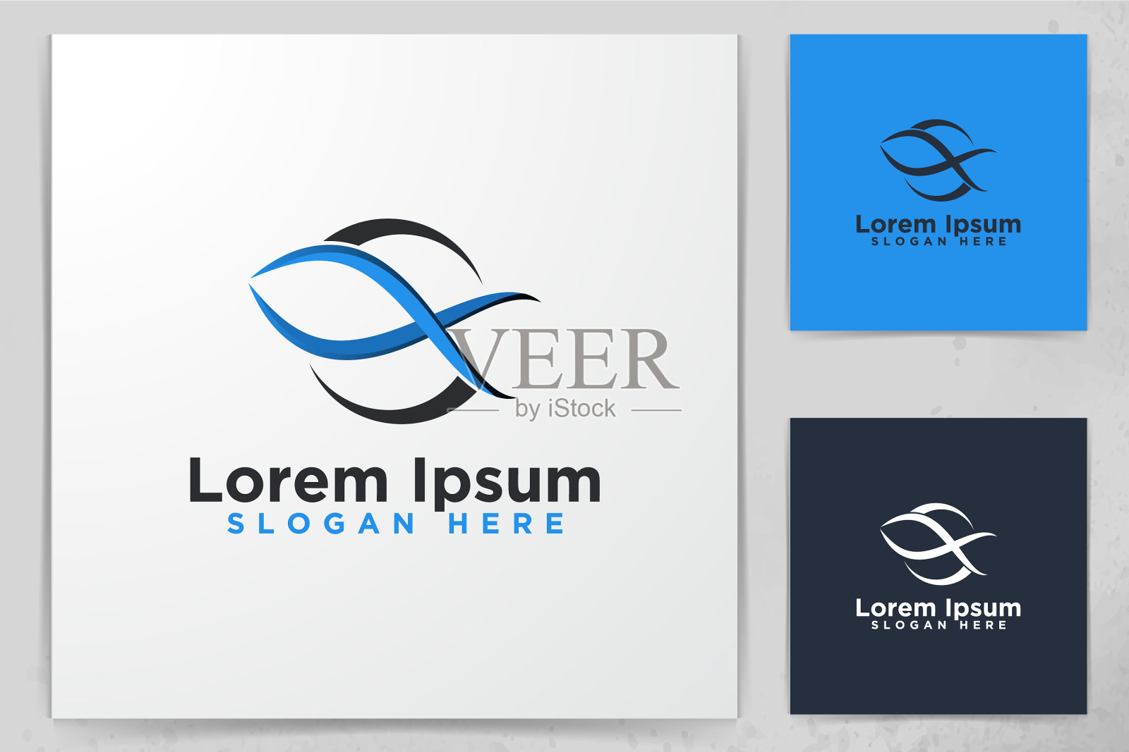 抽象的鱼标志设计插画图片素材