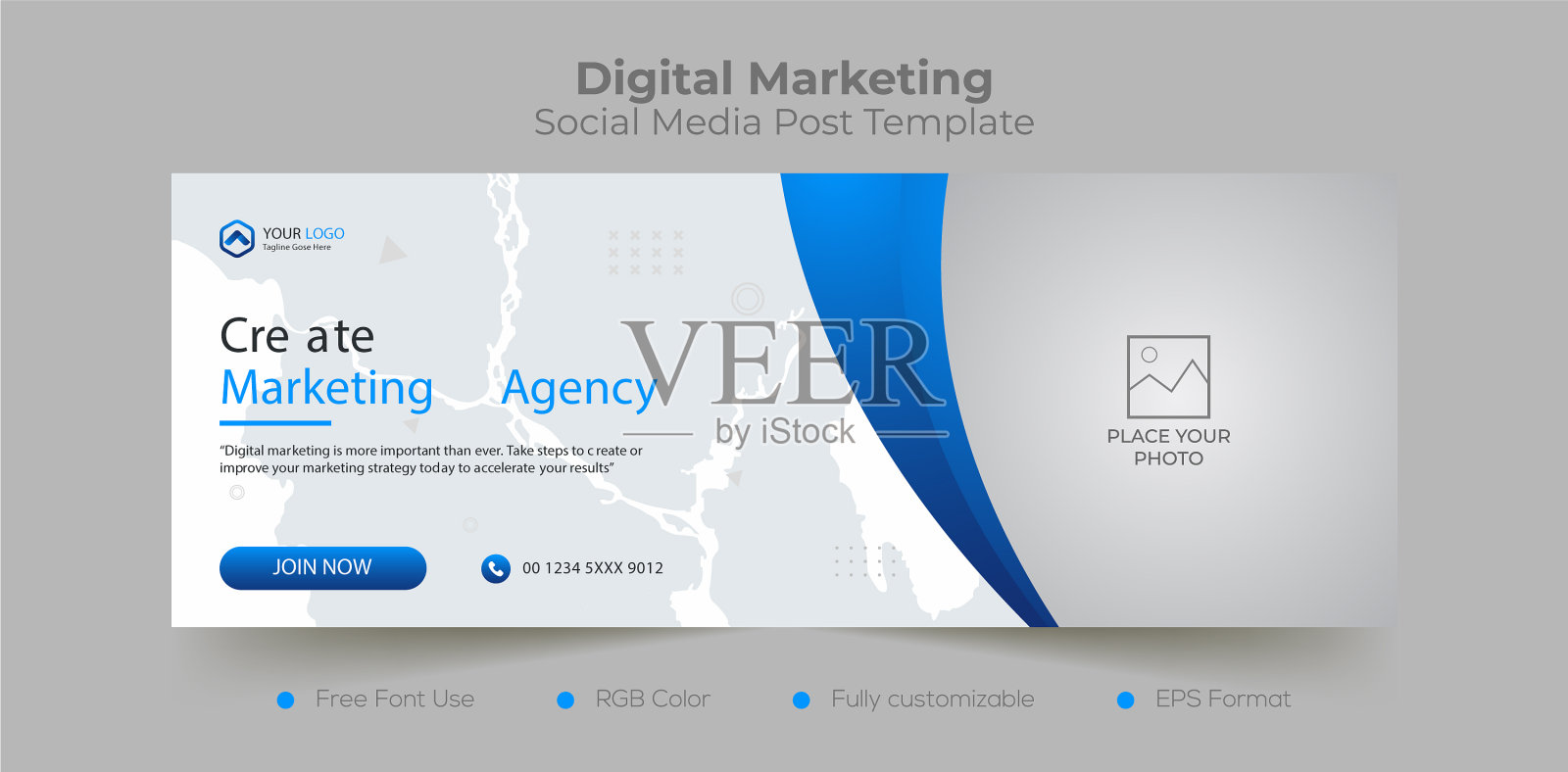 数字营销机构和facebook公司插画图片素材