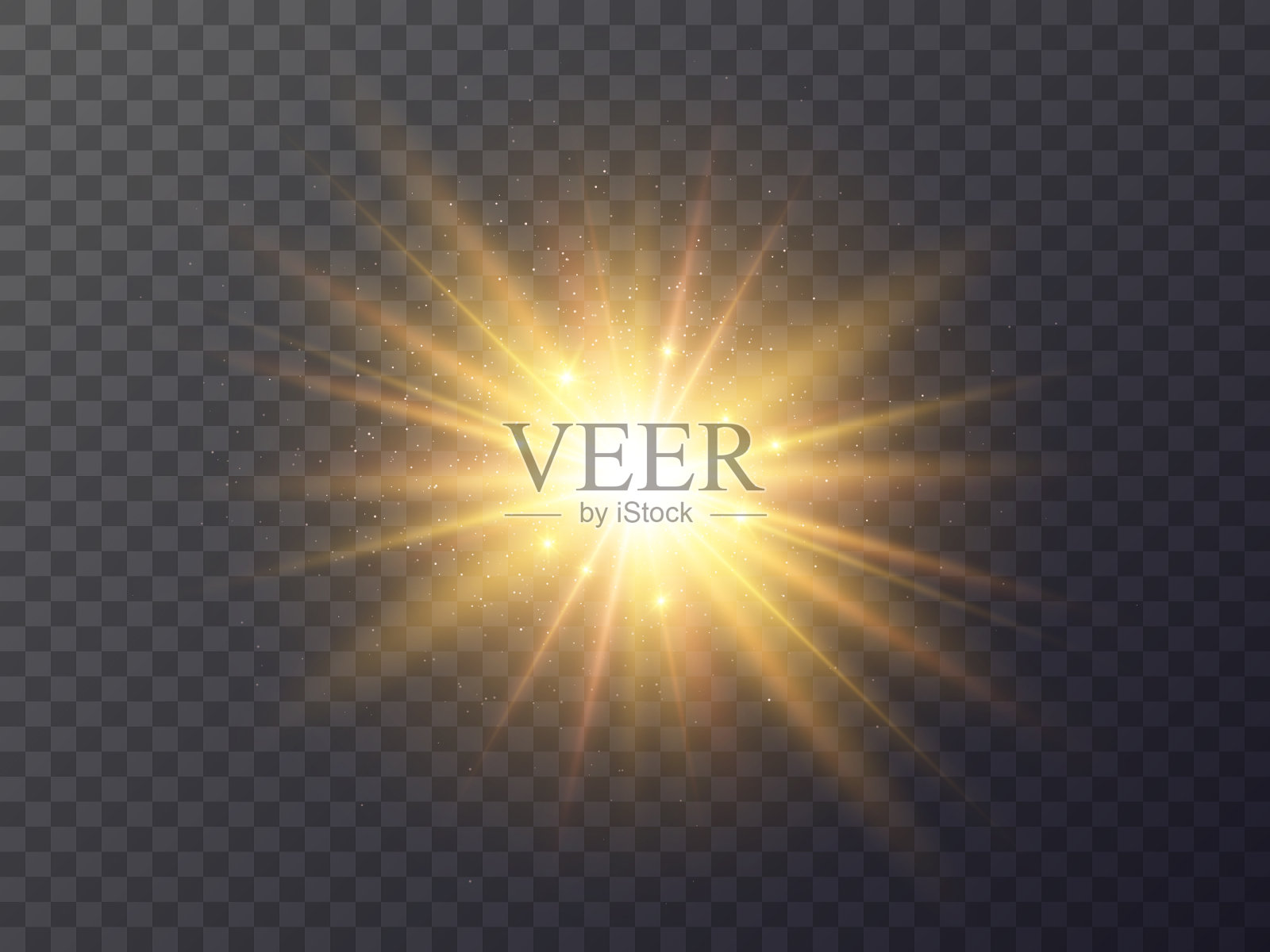 发光的恒星粒子带有金色发光的效果插画图片素材