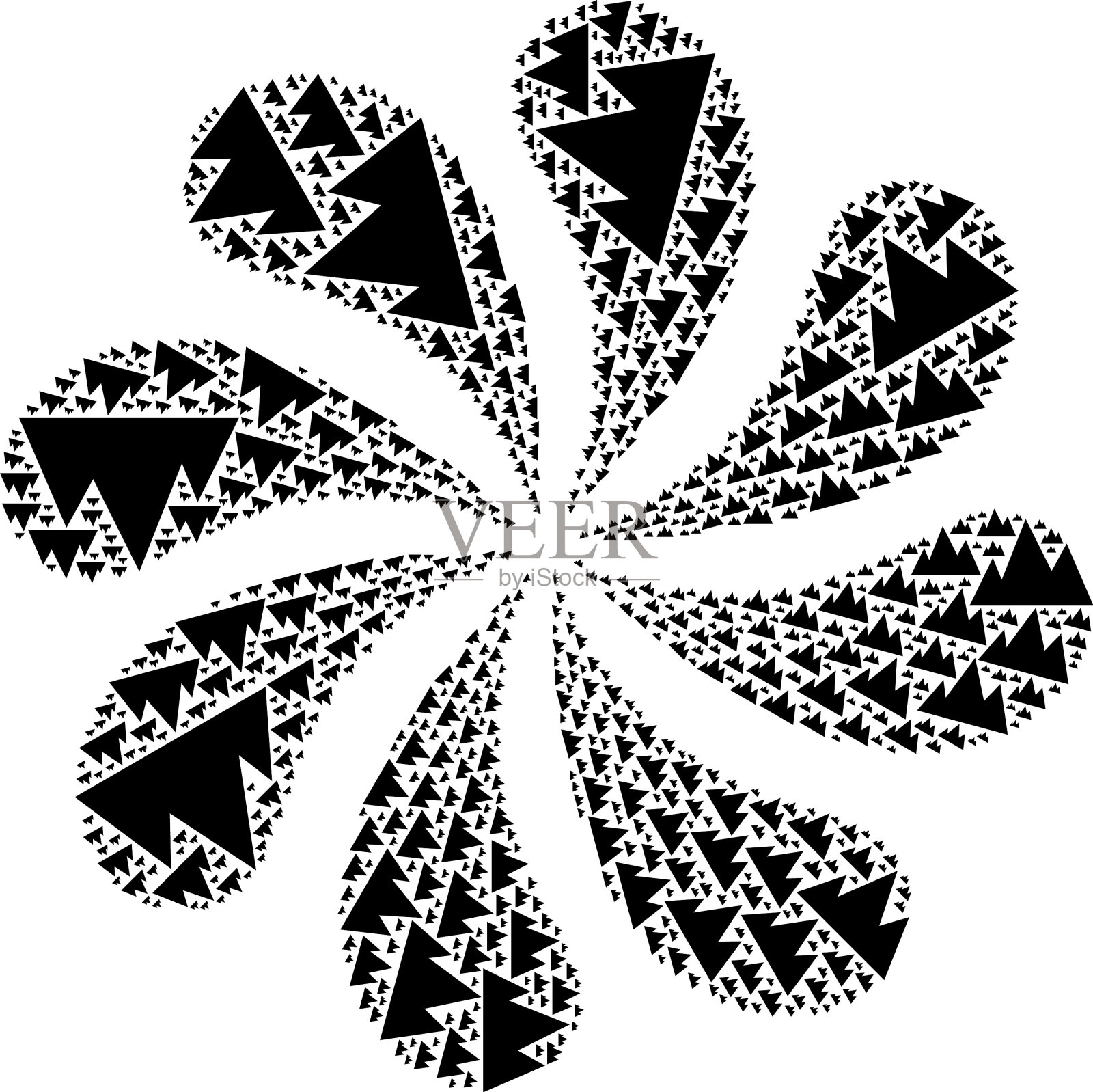 山峦图标离心花丛插画图片素材