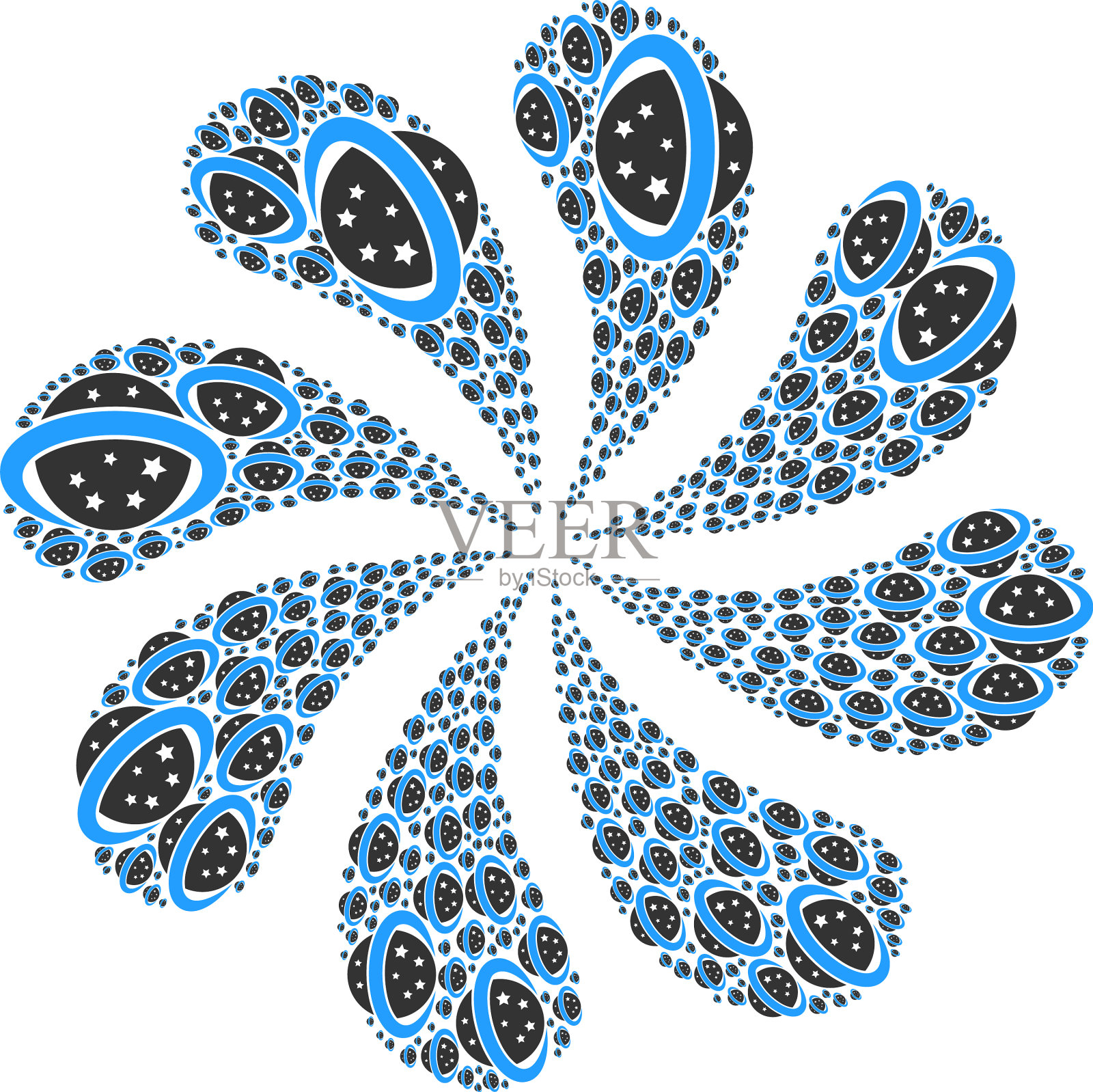 太空行星图标旋转流插画图片素材