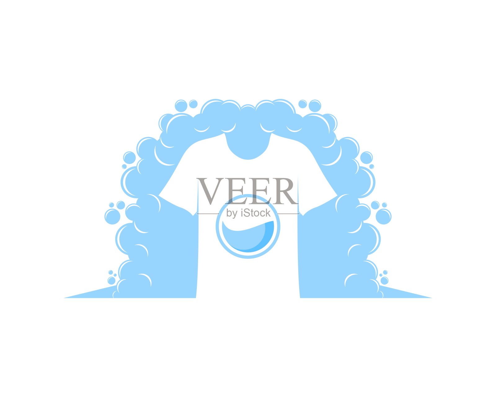 抽象肥皂泡沫与洗衣t恤内插画图片素材