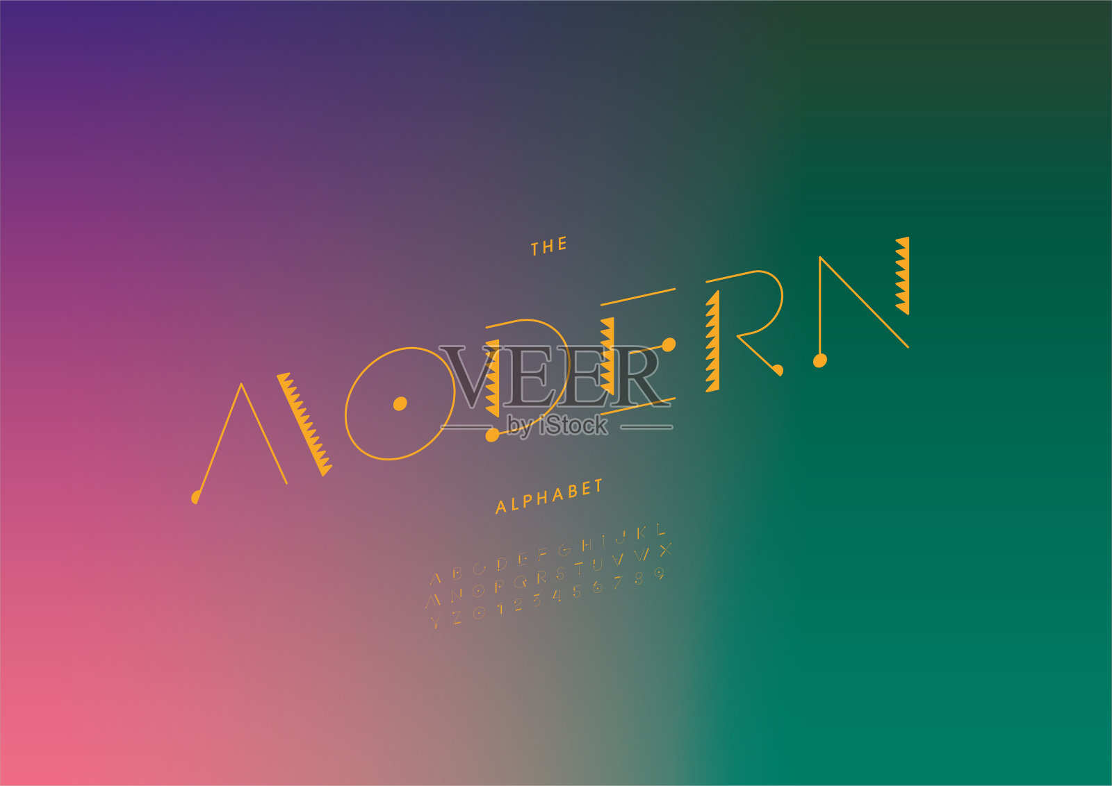 现代字母插画图片素材