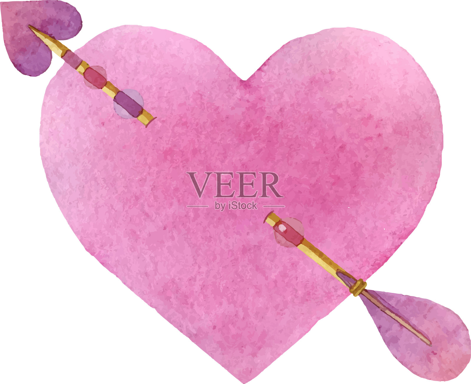 穿心手绘水彩插画图片素材