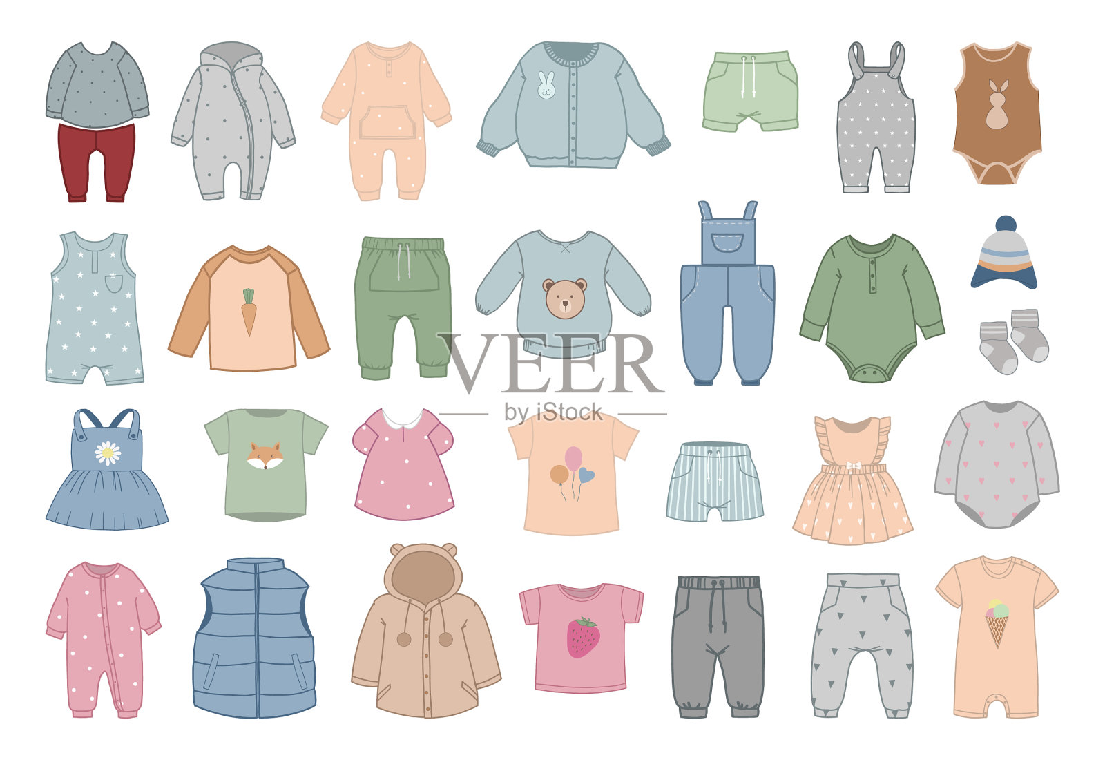 童装套装插画图片素材