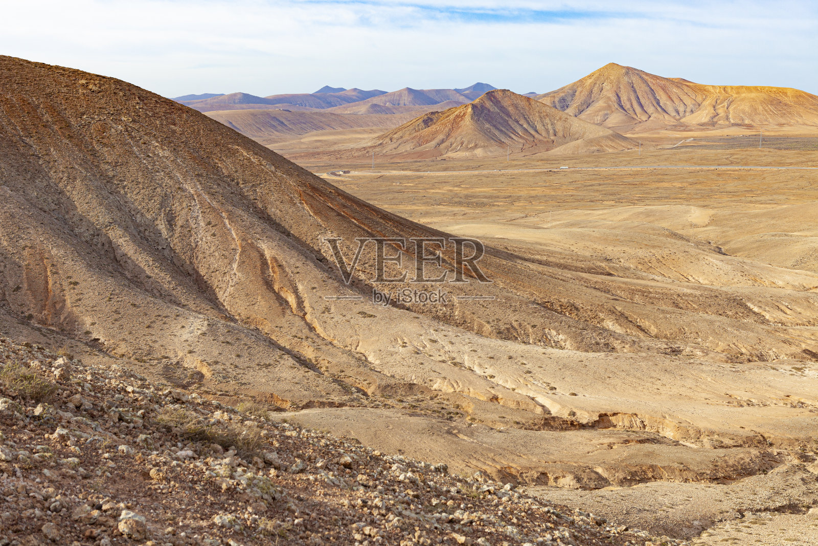富埃特文图拉的火山岩形成-来自Montaña Roja的观点照片摄影图片