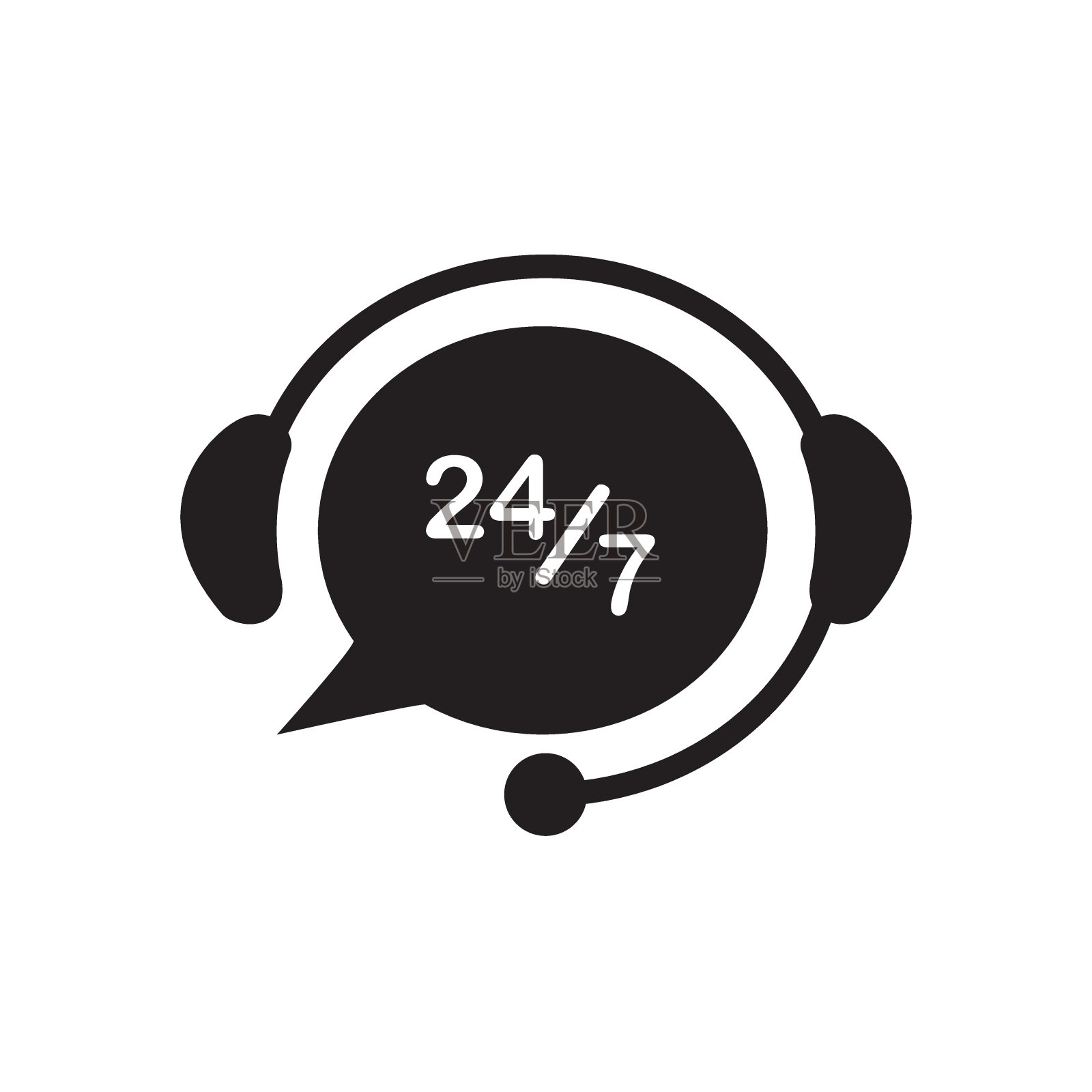 客户服务。支持服务图标。耳机和聊天矢量设计。插画图片素材