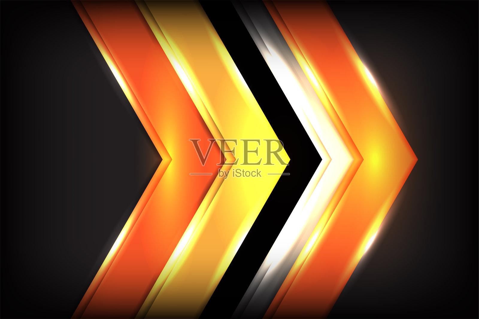 现代抽象几何科技黄色箭头方向速度金色光未来图形插画背景插画图片素材