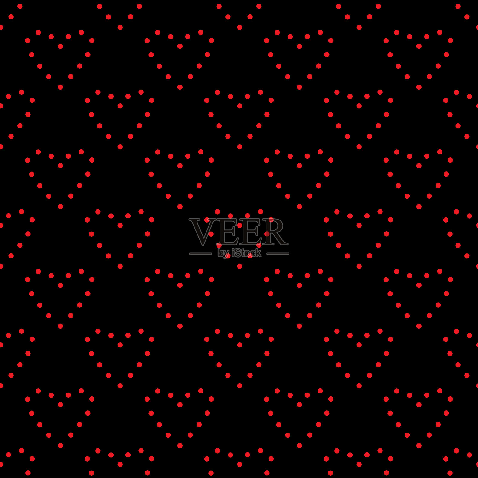 浪漫的图案与红色的心在黑色的背景设计纺织品，床上用品，儿童服装，包装纸。矢量插图。插画图片素材