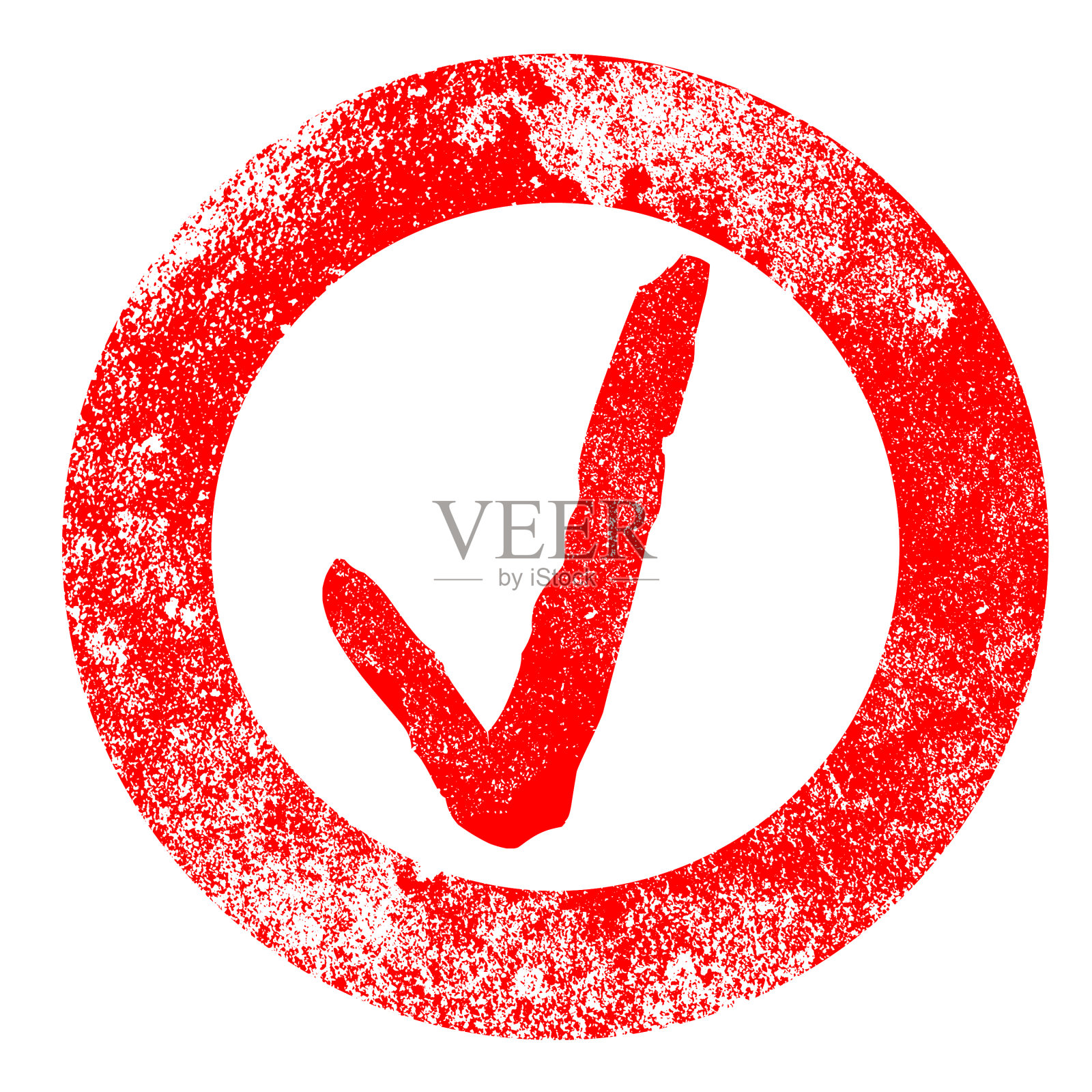 打勾橡皮图章插画图片素材