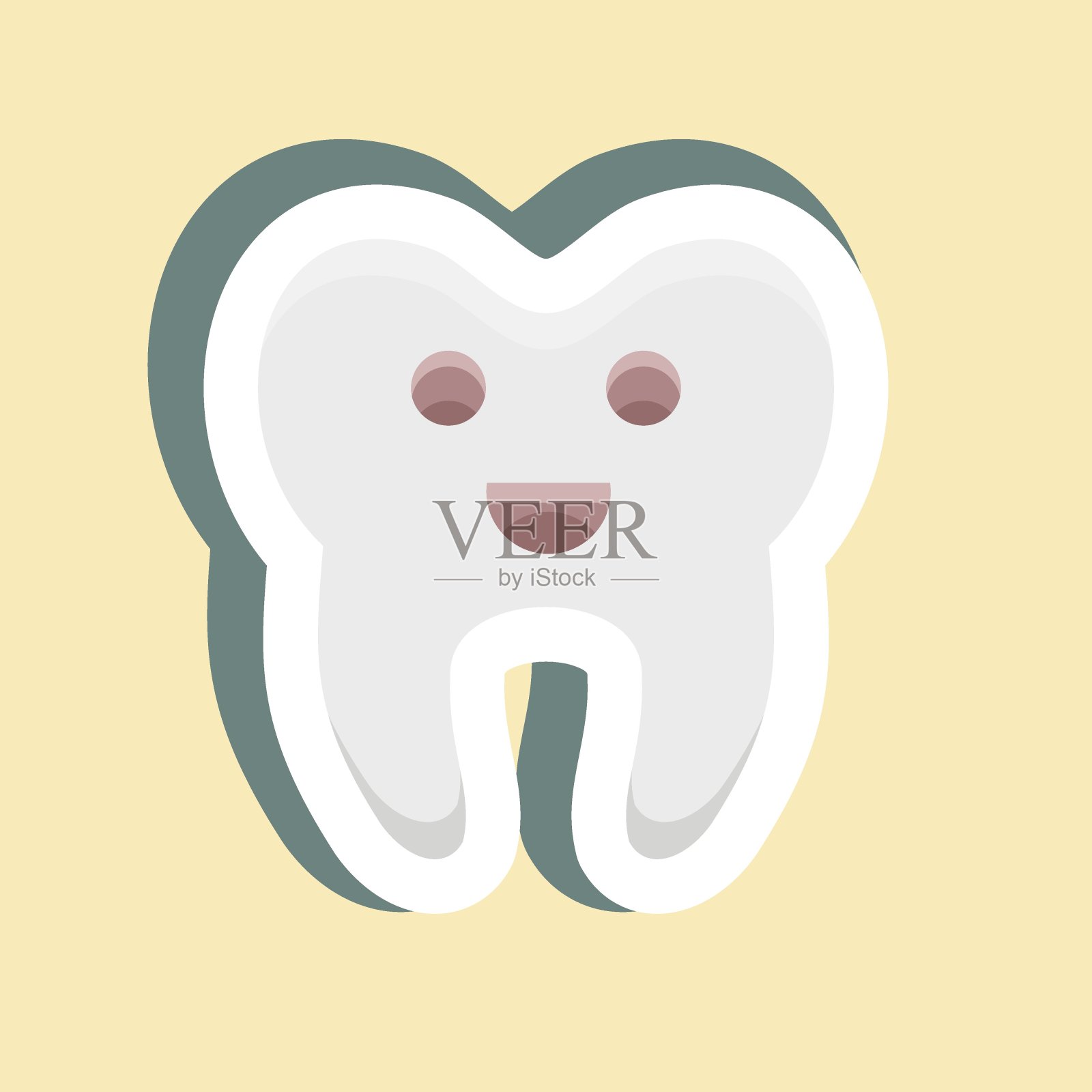 贴纸清洁牙齿。适用于医药标志。简单的设计可编辑。设计模板向量。简单的说明插画图片素材