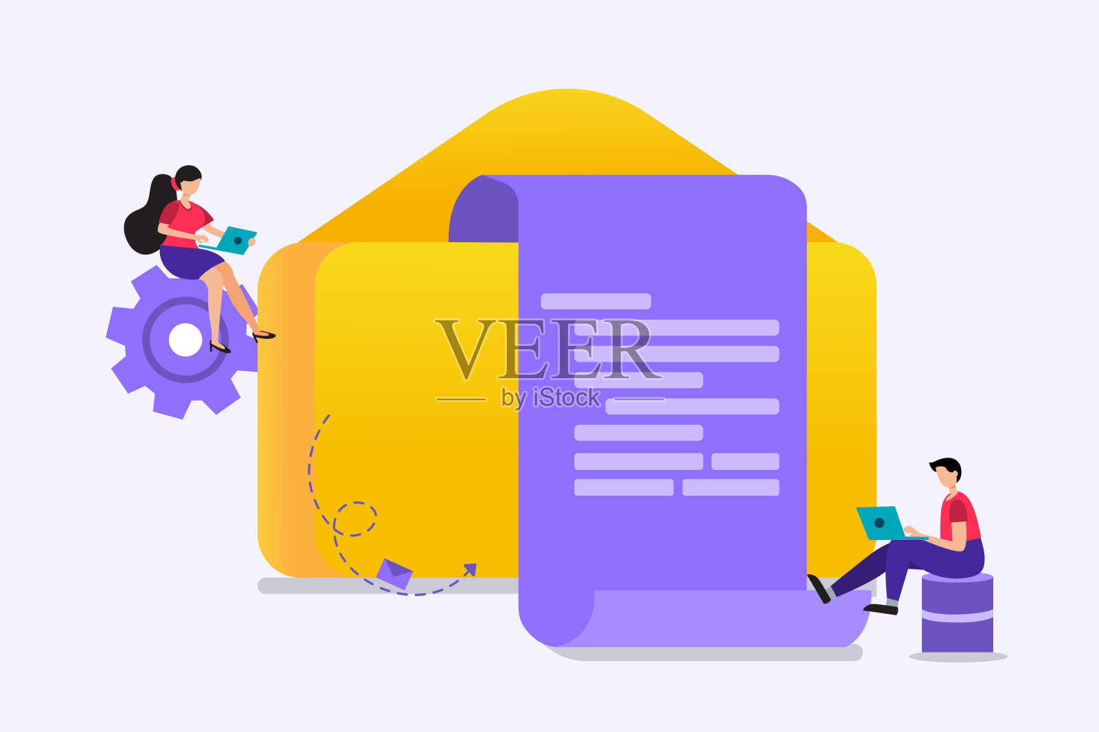 通过互联网发送电子邮件插画图片素材