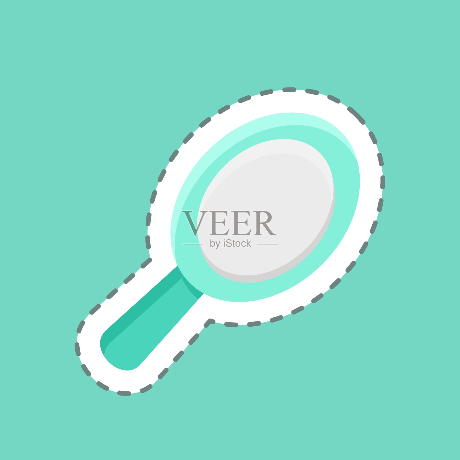 贴纸线切割手镜。适用于医药标志。简单的设计可编辑。设计模板向量。简单的说明插画图片素材